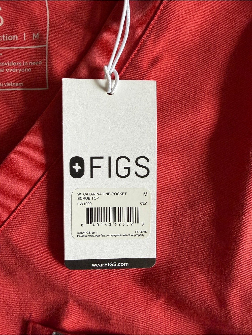 New Figs Catarina Scrub Top size M Limited Edition Clay - Picture 4 of 5